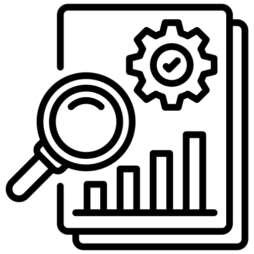 A symbol with magnifying to it.