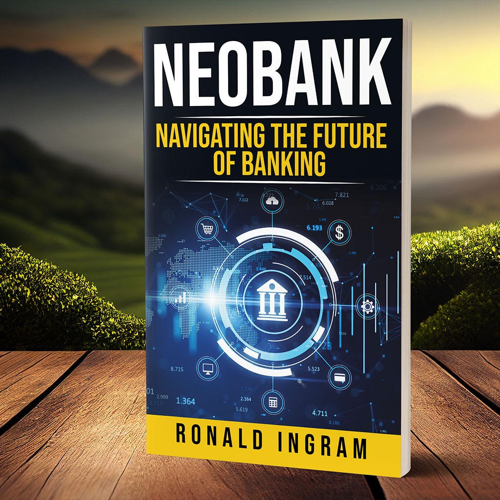 A futuristic digital interface representing a neo bank's innovative
